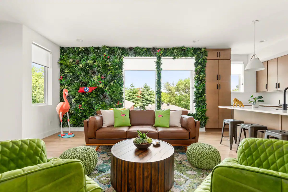 Artificial Living Wall - Nashville, Tn. Airbnb Green Wall