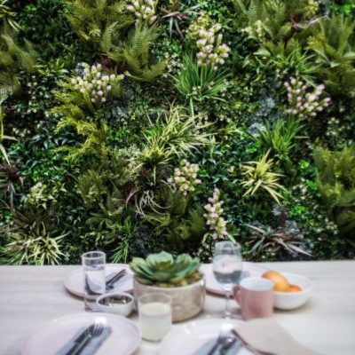 Indoor/Outdoor Pink Hops Artificial Green Wall Customization & Finishing Kit