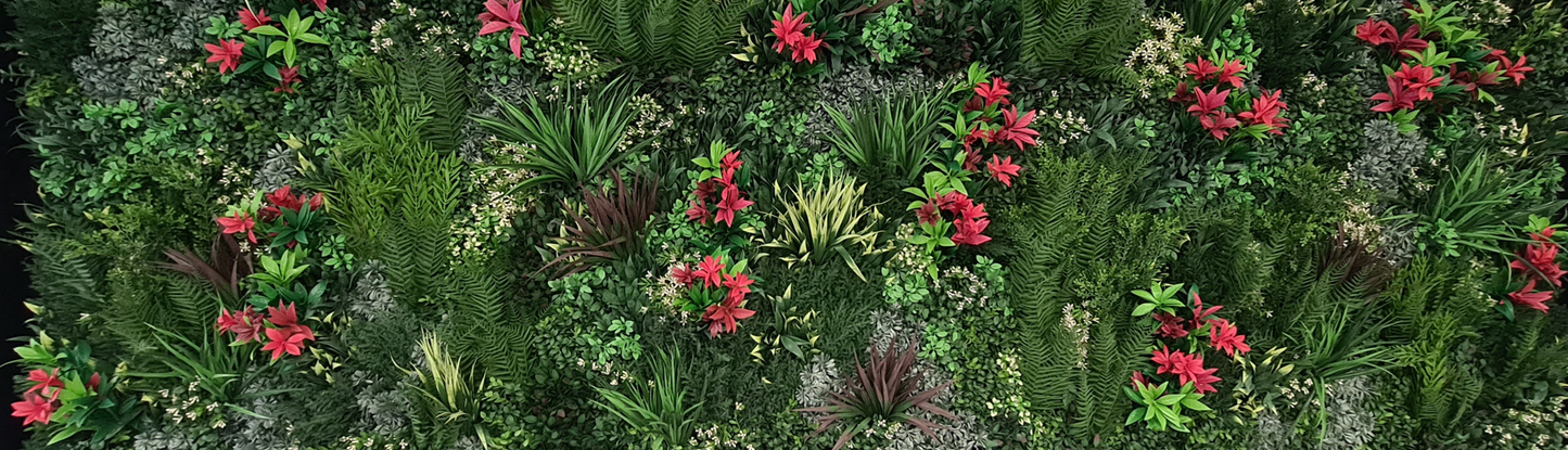 Indoor/Outdoor Siren Red Artificial Green Wall Customization & Finishing Kit