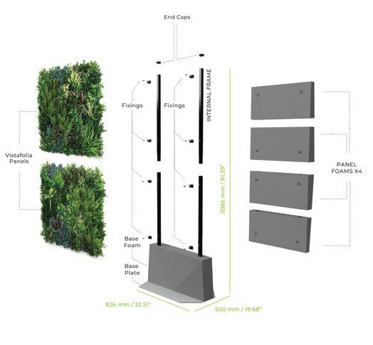 Foliascreen Full Height Size 81.69"h x 32.51"w